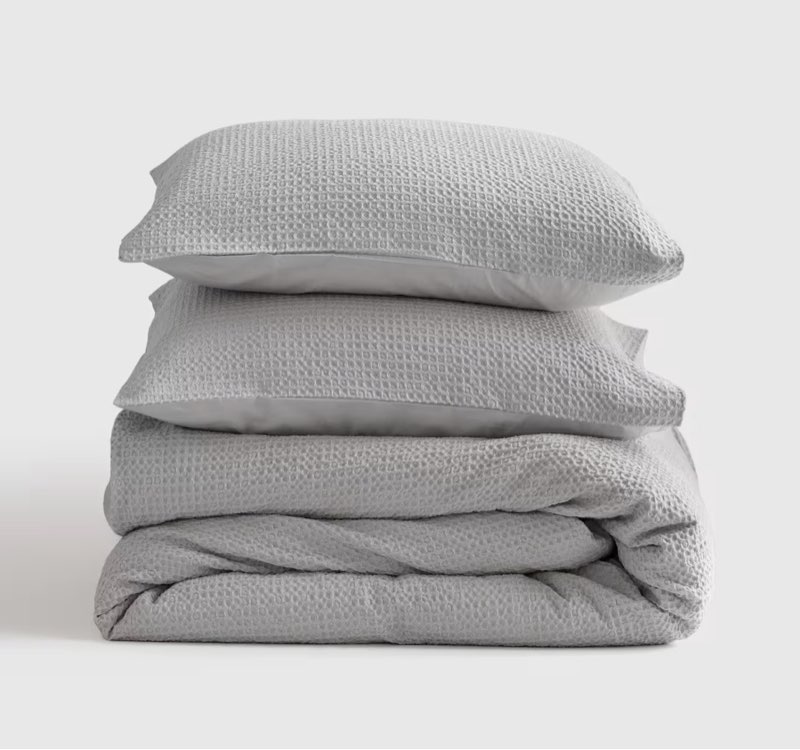 quince luxe honey comb duvet cover set queen 