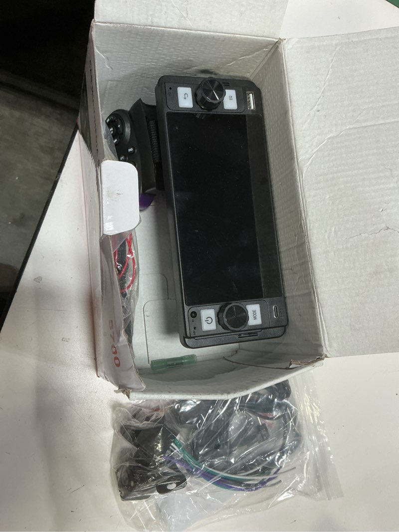 Condition photo showing As Is for single din radio car stereo with wireless apple carplay,single din touchscreen radio,car radio bluetooth support android auto,mirror link,car radio with backup camera gps usb fm/am eq mic (black)