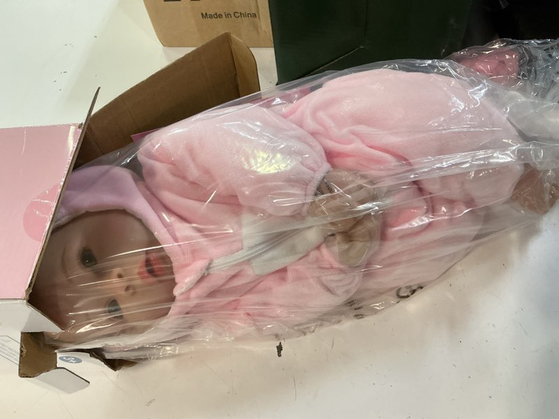 Condition photo showing New/Like New for aori baby dolls realistic, 17-inch lifelike soft body baby girl that look real with feeding kit included, ideal gift for kids, birthday, pretend play pink bear