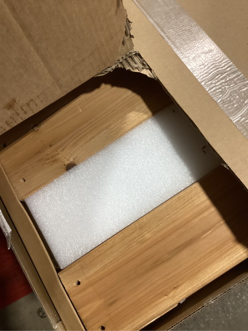 Condition photo showing item condition for Backyard Discovery Aggie 4' x 2' Cedar Wood Cold Frame Portable Mini Greenhouse, Raised Garden Planter with Temperature-Activated Polycarbonate Lid, Mesh Drainage for Year-Round Outdoor Gardening