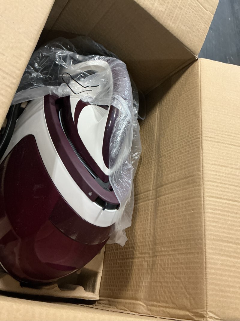 Condition photo showing As Is for martisan steam generator for clothes,1800w strong power, 8 bar max pressure,1.9l large water tank, smart auto shut-off, 120g/min steam burst, ceramic soleplate, fast wrinkle removal, purple steam station max