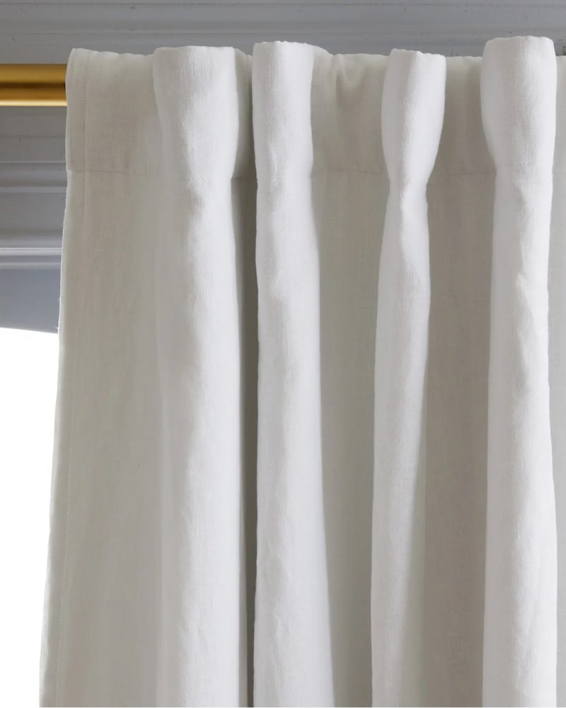 ( 1 panel ) european linen room darkening curtain color white 48”x96”
