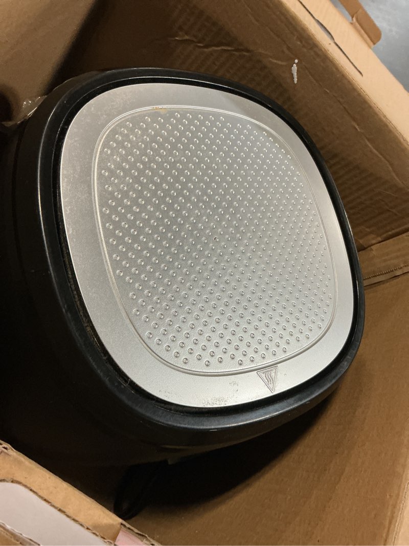 Condition photo showing As Is for Gourmia Air Fryer - 4 Qt Capacity, FryForce360º, Digital Display with 8 Presets, Roast, Bake, Broil, Dehydrate, Dishwasher Safe Accessories, Compact, Black 4 Quart Black