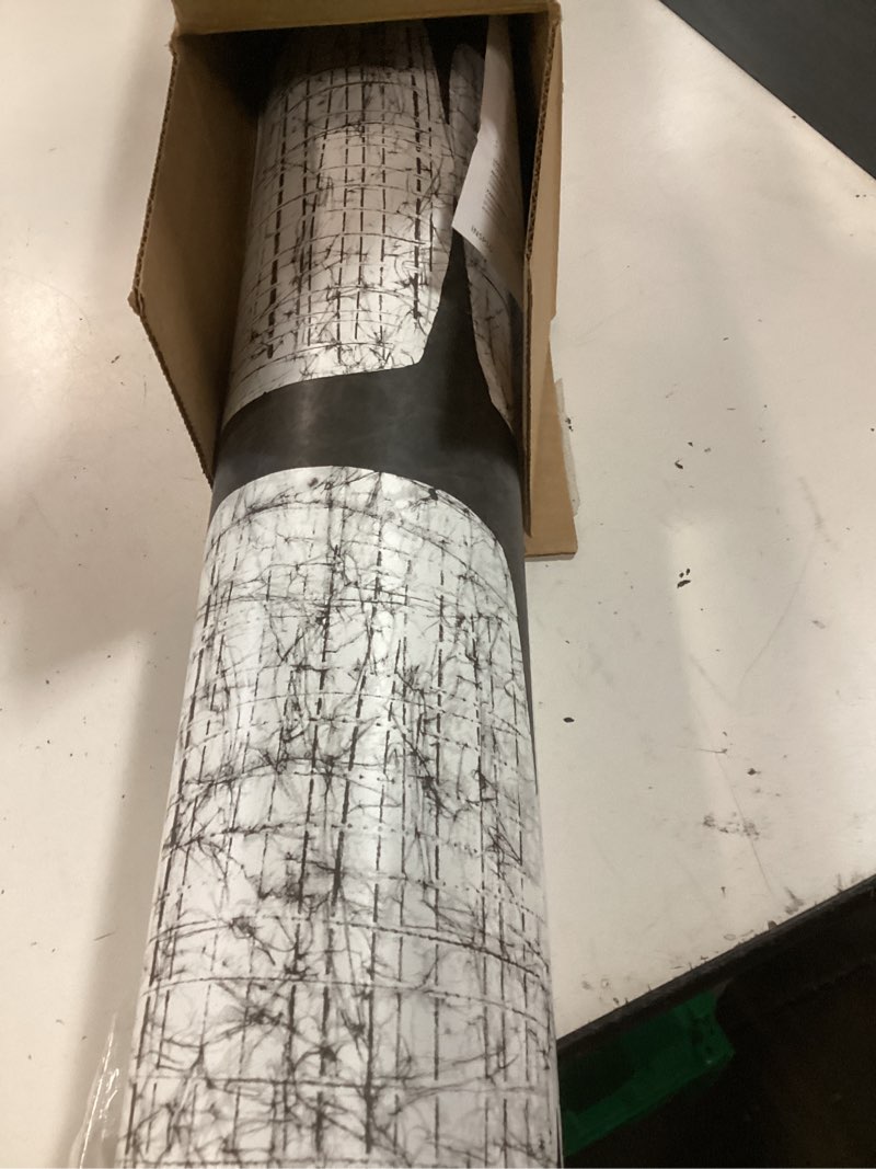 Condition photo showing As Is for roommates rmk12348pl mid-century beads peel and stick wallpaper, black, white