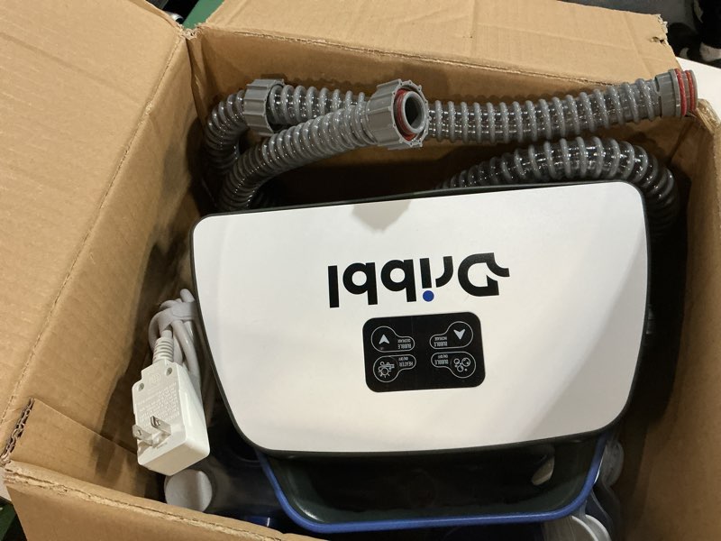 Condition photo showing Good Condition for Dribbl Electric Bubble Massage Bathtub Mat – Non-Slip Full-Body Waterproof Hot Tub Spa Mat for Bath with Heater, Motorized Air Pump, and Remote Control, 6-Speed Adjustable Massage, Blue