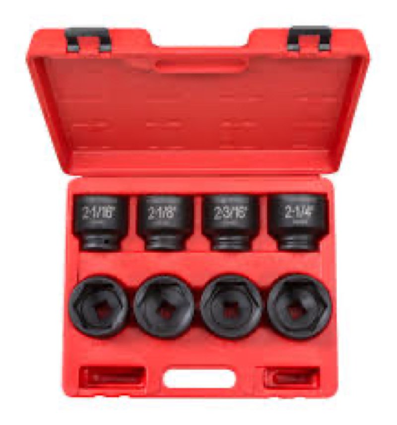 TEKTON 3/4 Inch Drive 6-Point Impact Socket Set with Case, 8-Piece (2-1/16-2-1/2 in.) | 4893