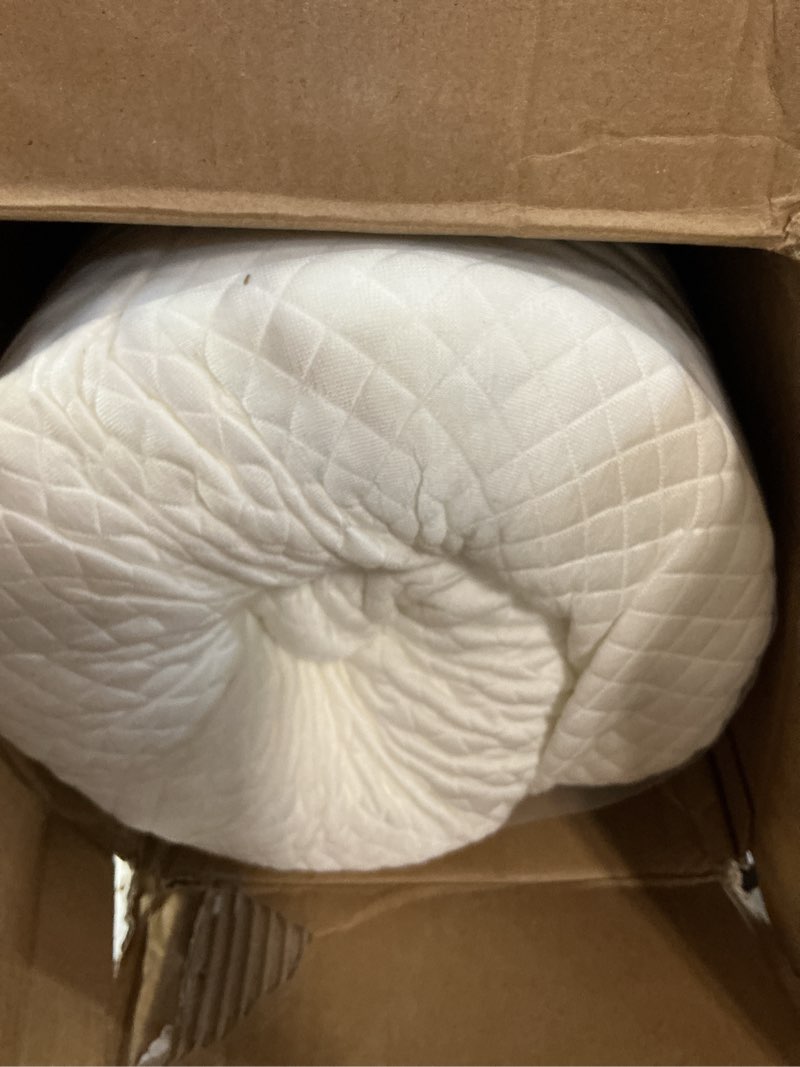 Condition photo showing New/Like New for wedge headboard pillow for bed, full dorm headboard pillow support for sitting up, reading, relaxing, bolster pillow with removable washable cover, white full white
