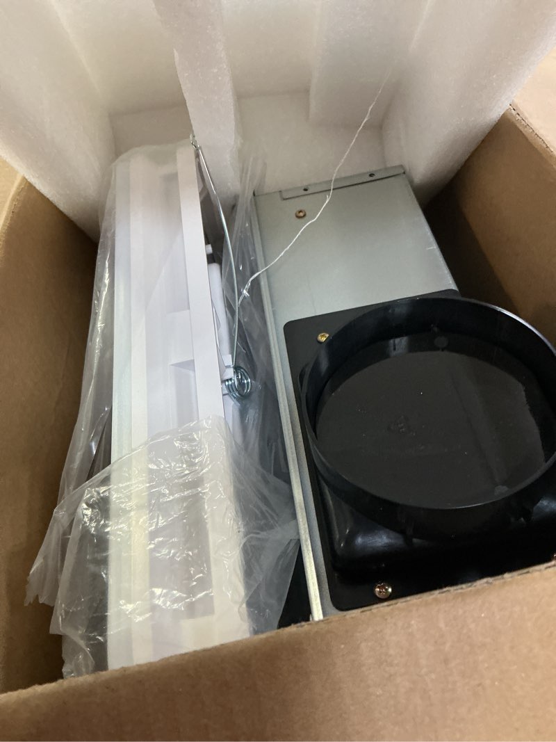 Condition photo showing Good Condition for bathroom exhaust fan with bluetooth speaker, 230 cfm 1 sone exhaust fan with light. 7 rgb and 3 dynamic light & 3 color temperatures (3000-4500-6500k), 11.22" x11.22" mount, remote control white
