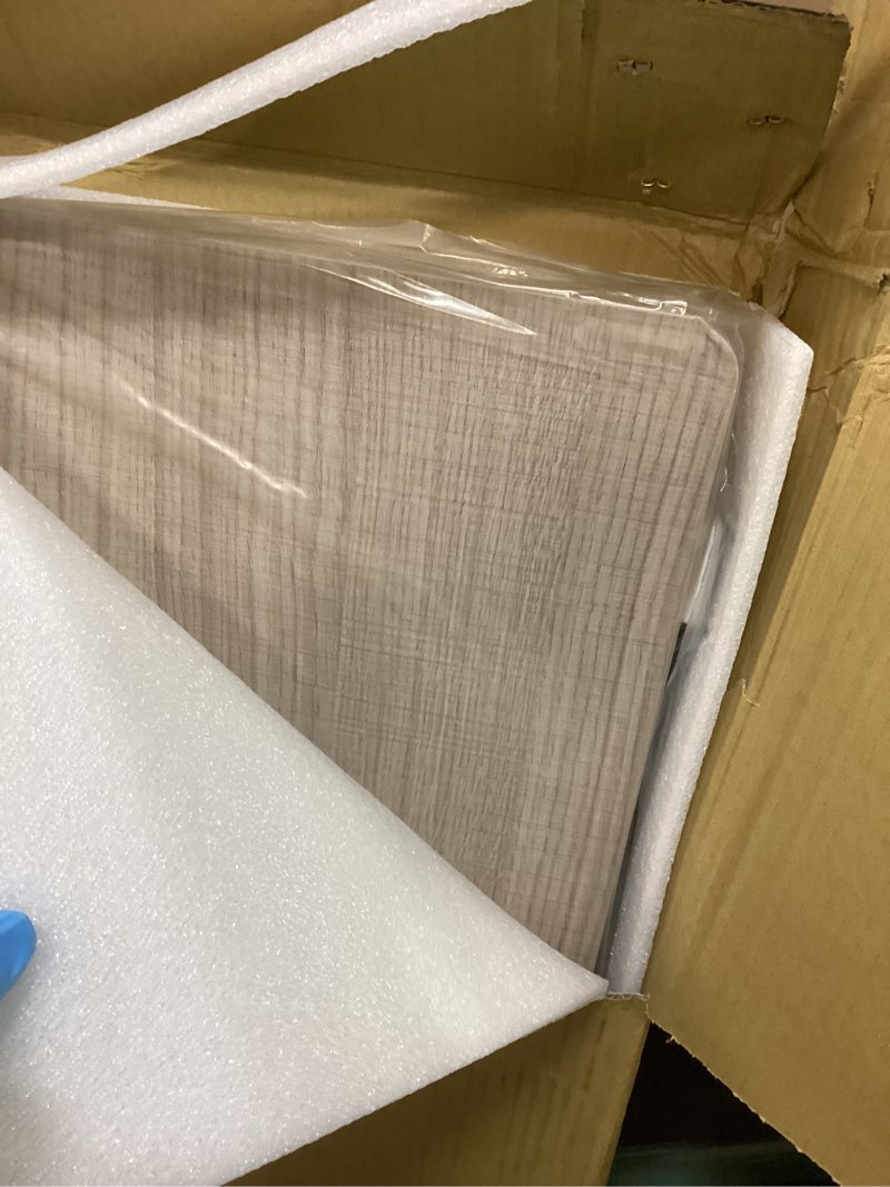 Condition photo showing Good Condition for 43'' Home Office Desk Modern Computer Desk 43.3X 23.6x29.5 inches PC Table with Thicken Frame Industrial Style Sturdy Metal Frame Furniture for Writing Gaming Grey Oak+White Grey Oak 43