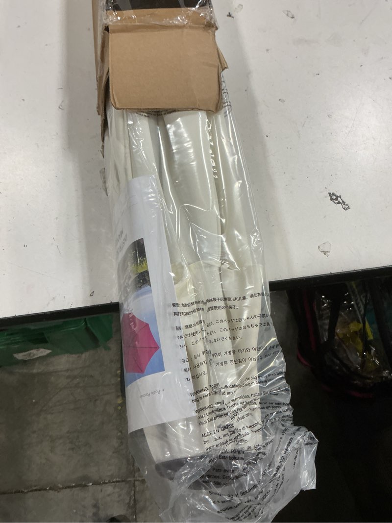 Condition photo showing New/Like New for jearey 7.5ft patio umbrella outdoor market umbrella with 6 sturdy ribs, push button tilt/crank table umbrella for garden, deck, backyard and pool, cream white 7.5ft cream white