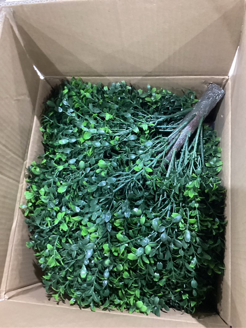 Condition photo showing Good Condition for Artificial Boxwood Topiary Ball Trees with Ground Spike, Set of 2 UV Resistant Artificial Shrubs, Fake Evergreen Artificial Plant Bushes for Indoor Outdoor Front Porch Garden