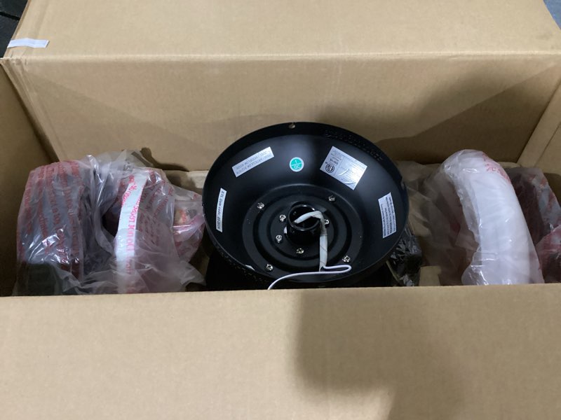 Condition photo showing Good Condition for harbor breeze crestwell 52-in color-changing integrated led flush mount matte black with mocha/cocoa blades ceiling fan with light - remote included ( 5 -blade )