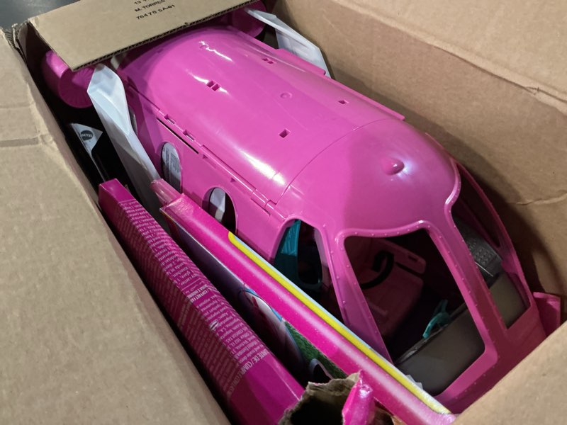 Condition photo showing Good Condition for barbie dreamplane airplane toys playset with 15+ accessories including puppy, snack cart, reclining seats and more (amazon exclusive)
