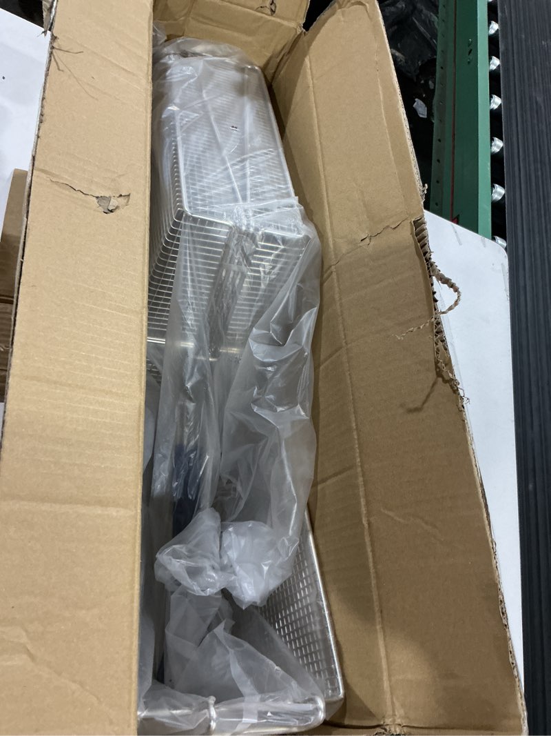 Condition photo showing Good Condition for 2pcs deep fry basket - 13.2"x 6.5"x 5.9" stainless steel fry baskets with handle for commercial restaurant kitchen for deep fryer