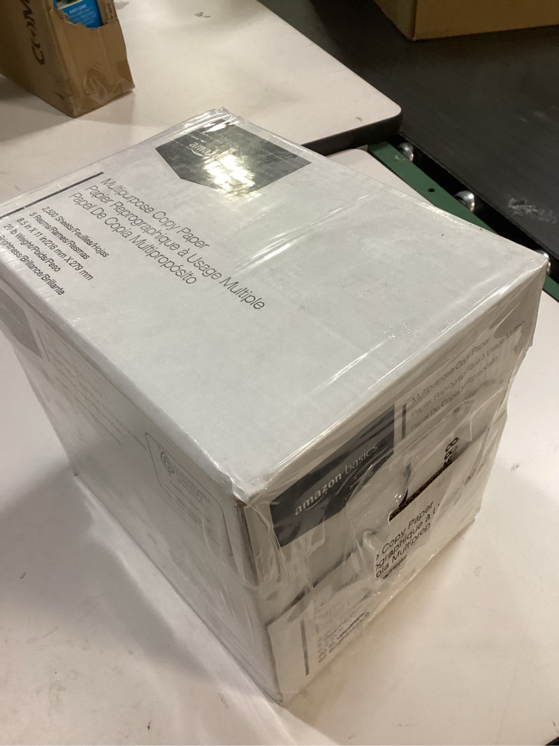 Condition photo showing New/Like New for Amazon Basics Multipurpose Copy Printer Paper, 20 lb, 8.5 x 11 Inches, 5 Reams (2,500 Sheets), 92 Bright, White
