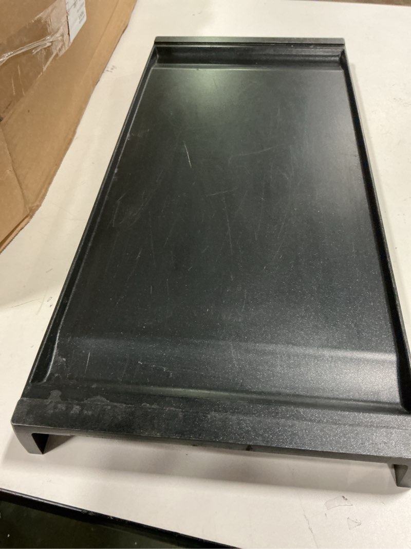 Condition photo showing As Is for Upgraded WB31X24738 Griddle Replacement Parts for GE Stove Parts WB31X24998 Cast Iron Stove Top Griddle WB31X49806 General Electric Gas Range Cooktop Center Griddle Plate JGB700SEJ4SS Flat Top Pan