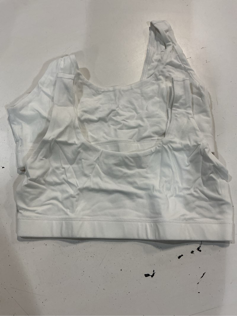Condition photo showing Good Condition for organic cotton tank bralette (2-pack), l, soft white