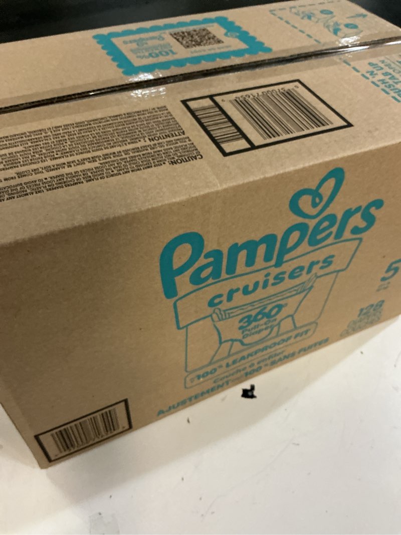 Condition photo showing New/Like New for pampers diapers - cruisers 360 - size 5, 128 count, babyproof up to 100% leakproof pull-on diaper size 5 128