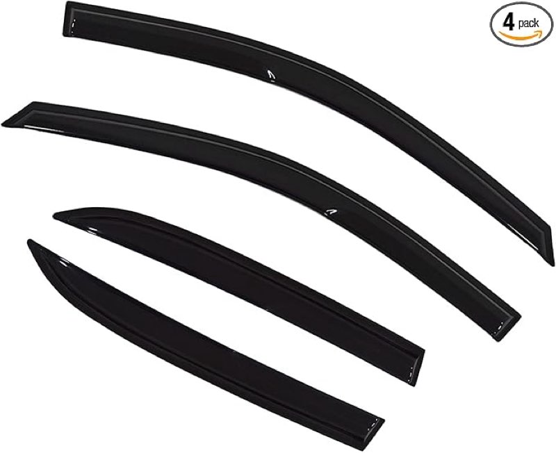 Window Visors Rain Guards Deflectors - 4-Pack Side Window Deflector Vent Shade for Car Windows Tape-On Outside Mount Acrylic Sun Rain Guard Replacement for Accord 4-Door Sedan 2003-2007