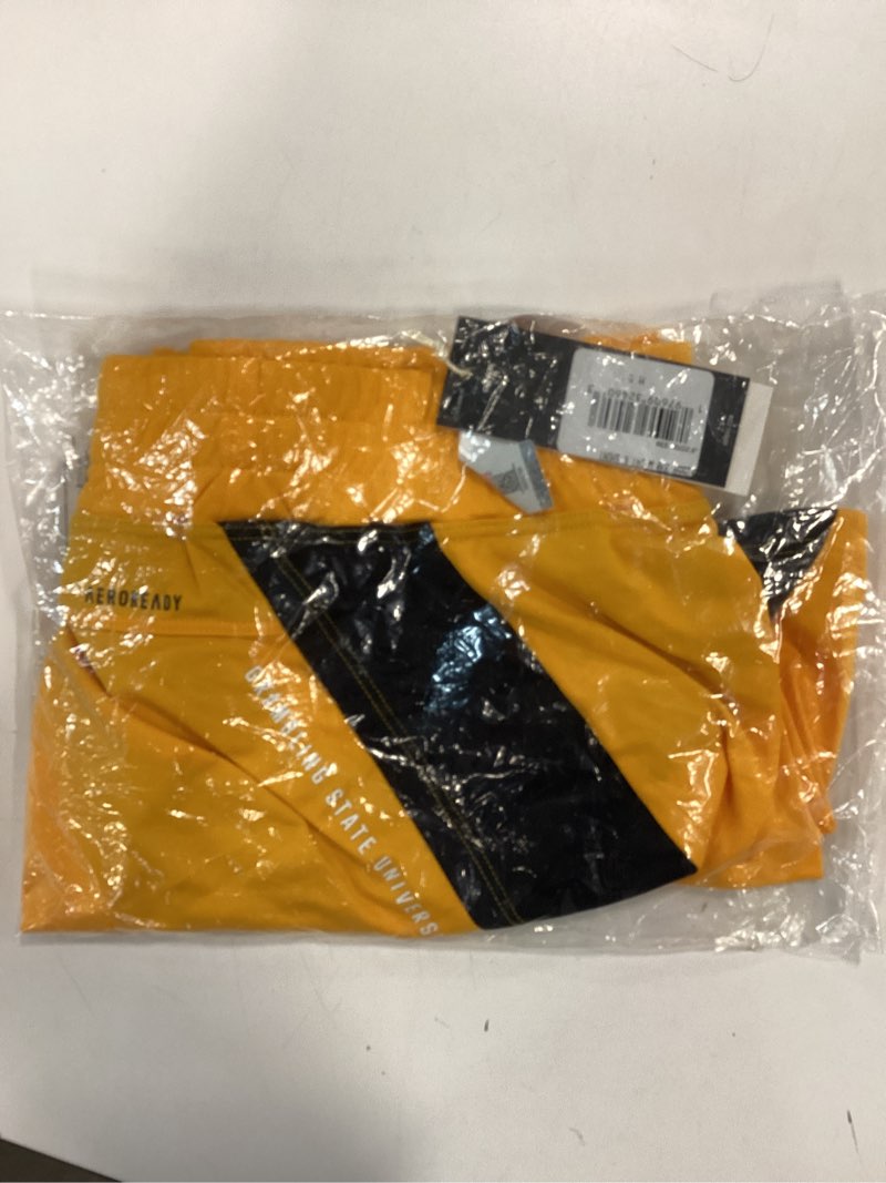 Condition photo showing New/Like New for Adidas Women's Designed for Training Woven NCAA University Team Shorts Grambling Tigers Medium/5" Inseam Team Collegiate Gold/Black/Logo/Grambling State University