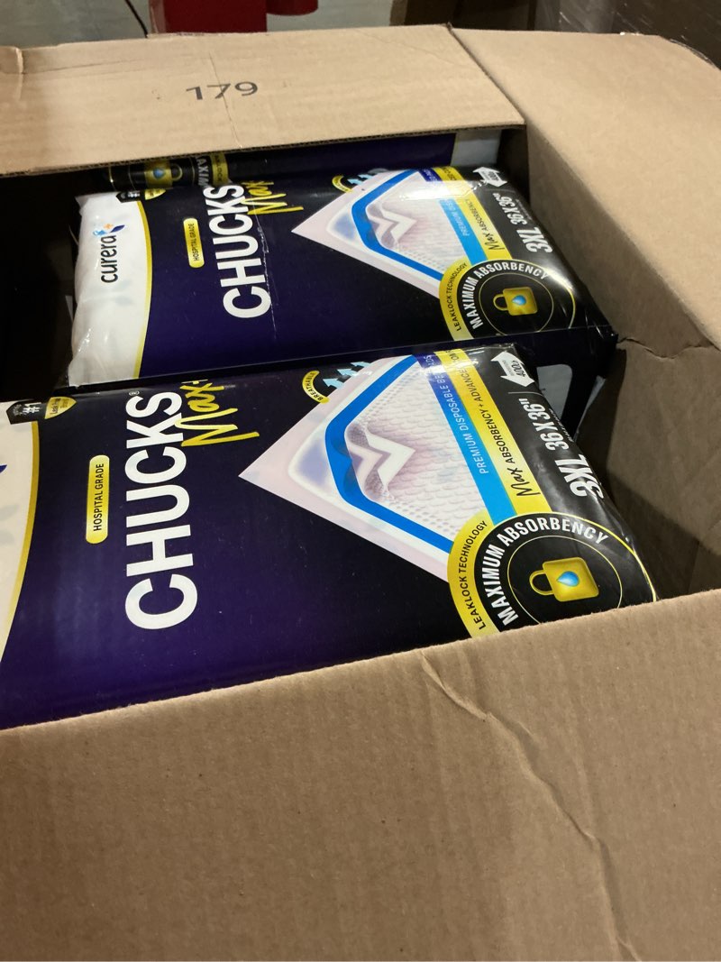 Condition photo showing Good Condition for chucks max+ hospital bed pads disposable adult 36 x 36 soft & breathable incontinence pads - xxx-large chux pee pads for elderly adults - extra heavy duty absorbency underpads [10x4-packs = 40] 36” x 36” (40 pack)