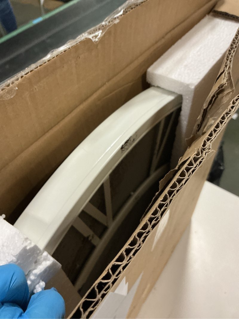 Condition photo showing Good Condition for Oldtown Farmhouse Metal & Solid Wood Noiseless Wall Clock (Coastal Grey, 24-inch) Coastal Grey 24-inch