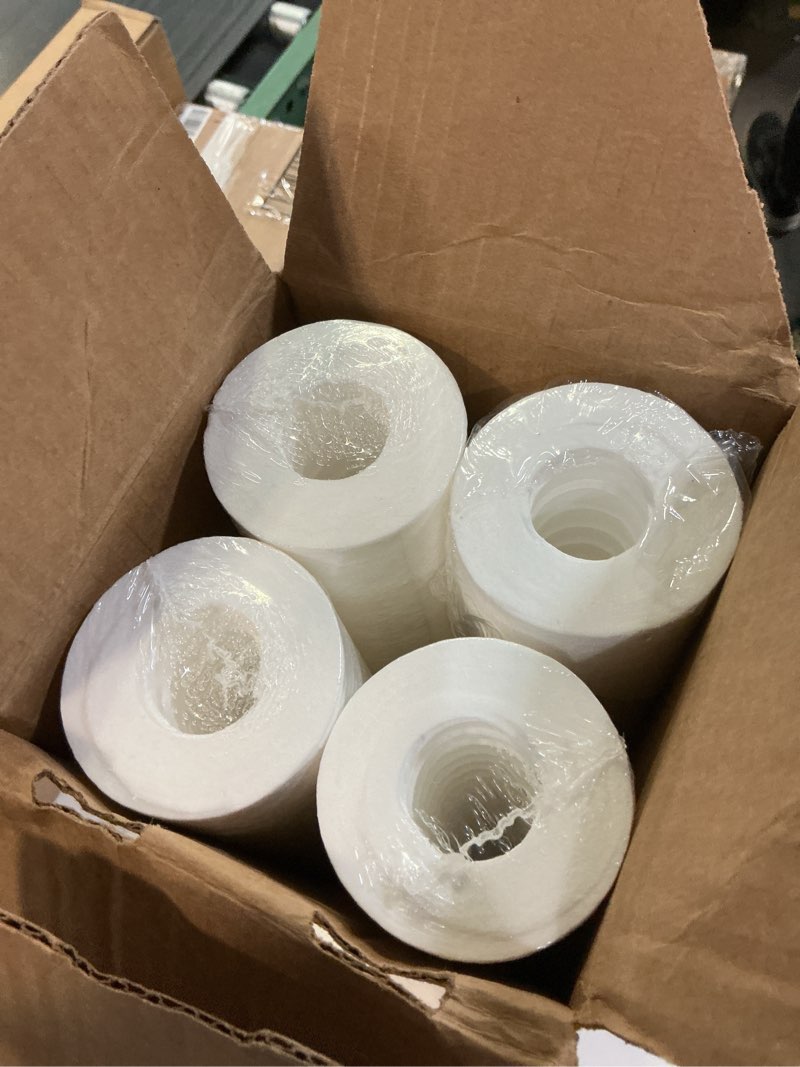Condition photo showing New/Like New for aquasana whole house replacement pre-filters | reduces sediment, rust & dirt that can clog system | genuine & certified | 20-inch | 4 count | eq-304-20 white 20” pre-filters