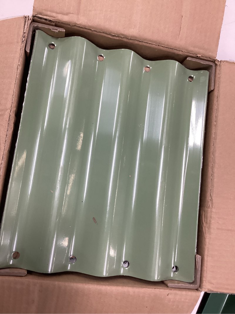 Condition photo showing New/Like New for winpull raised garden bed kit, 5x2x1 ft galvanized planter box outdoor with safety edging, large metal raised beds for gardening vegetables flower fruits (avocado green) avocado green 5×2×1ft