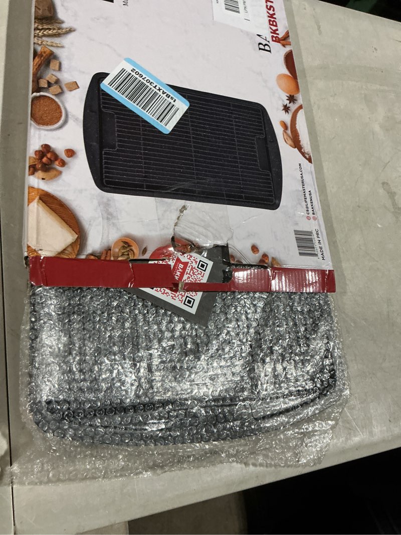 Condition photo showing Good Condition for Cookie Sheet with Wire Rack Set, 2-Piece Nonstick Gray Marble Carbon Steel Pan & Cooling Rack, Space-Saving Stackable Set, PFOA, PFOS, PTFE Free, Oven Safe Up to 450°F, 17.4" Pan & 14.7" Rack Gray Marble Pack of 2