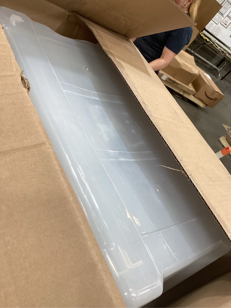 Condition photo showing Good Condition for iris usa 72 qt plastic storage box with lid and latches - 4 pack - bpa-free, see-through organizing solution, durable nestable stackable containers, secure pull handle - clear clear 72 qt 4 pack