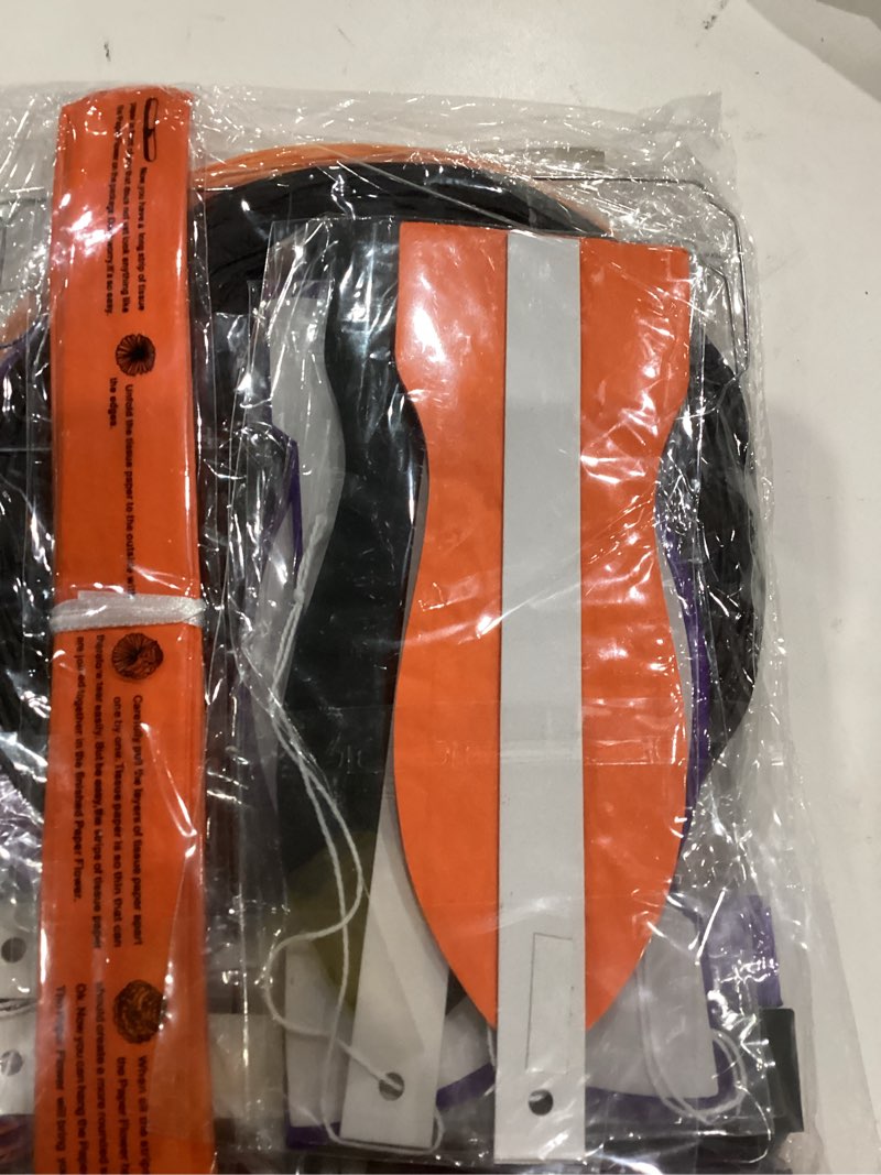 Condition photo showing New/Like New for Black-Purple Orange Halloween Birthday Party-Decorations - 21pcs Happy Banner,Paper Lanterns Honeycomb,Tissue Pom Poms Flower Fan,Kids Classroom Hanging Streamers Garland Decor Supplies Huglony Black Orange Purple