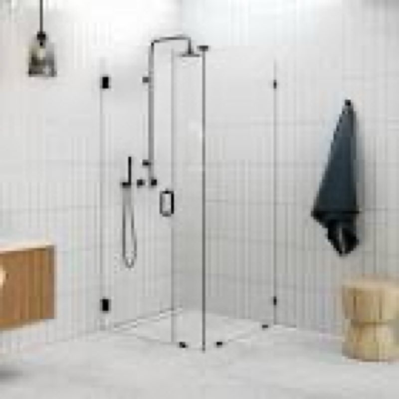 Illume 36 in. x 36 in. x 78 in. 90-degree Fully Frameless Wall Hinged Glass Shower Enclosure