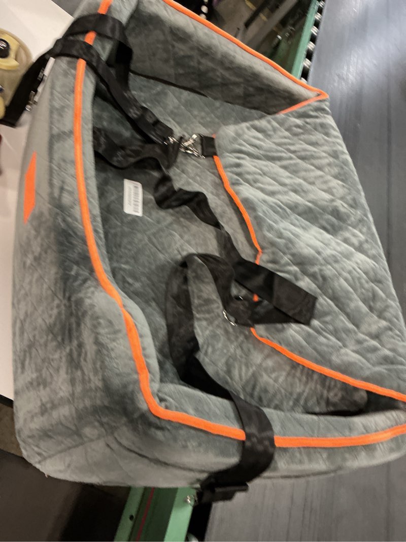 Condition photo showing As Is for Dog Car Seat for Large/Medium Dog, Booster Seat for Dogs Under 55Lbs or 2 Small Puppy, Detachable and Washable Travel Pet Bed with Thick Cushion and Storage Pockets (Gray)
