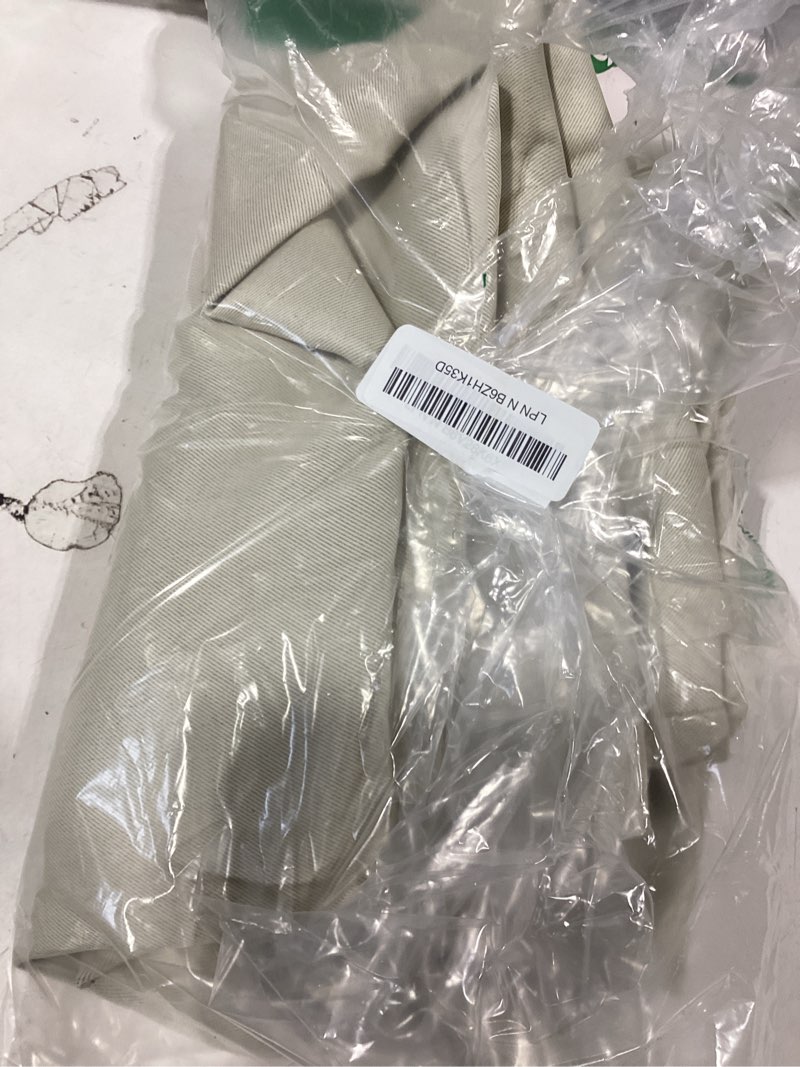 Condition photo showing Good Condition for simplebrand ava natural short blackout curtains for bedroom 45 inches long 2 panels set, solid thermal insulated, energy saving window treatment curtains blackout drapes, w40 x l45 inch, natural natural 40"w x 45"l (pack of 2)