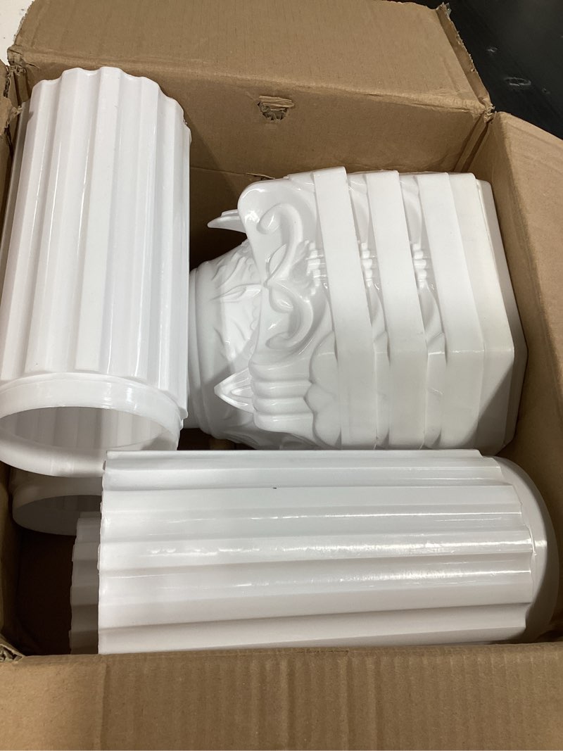 Condition photo showing Good Condition for 2 pcs wedding roman column greek pillars stand plastic wedding pillars columns for ceremony flowers plant holder for ceremony event party (vintage,10.63 x 10.63 inches) 10.63 x 10.63 inches vintage 2