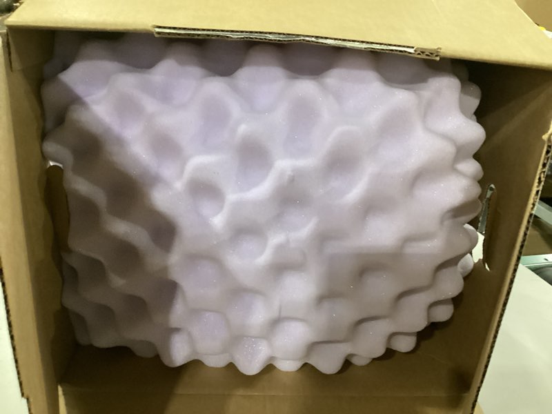 Condition photo showing As Is for 3 Inch Egg Crate Twin Memory Foam Mattress Topper, Cooling Gel Infused Foam Mattress Topper for Pressure Relief, CertiPUR-US Certified Twin Bed Topper, Purple, 38"×75" 3 Inch Twin Purple