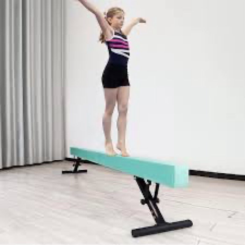 FBSPORT 8ft Balance Beam: Folding Floor Gymnastics Equipment for Kids Adults,Non Slip Rubber Base, Gymnastics Beam for Training, Practice, Physical Therapy and Professional Home Training