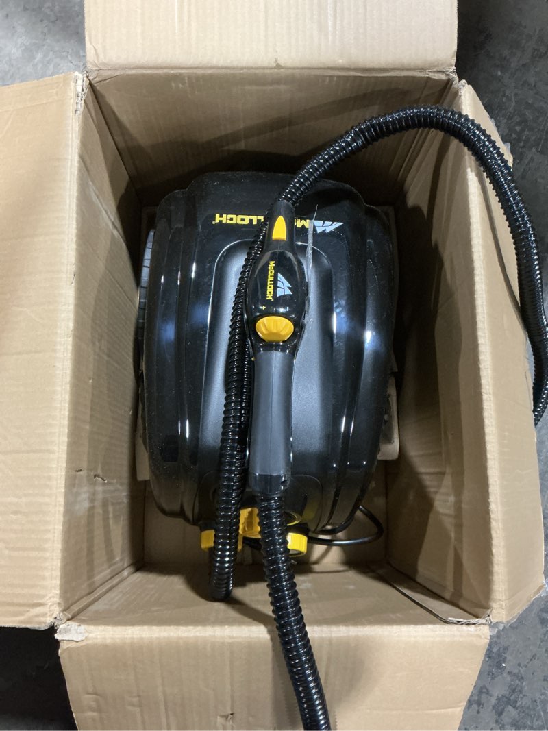 Condition photo showing As Is for ((BASE ONLY, MISSING ALL OTHER PARTS))McCulloch MC1385 Deluxe Canister Steam Cleaner, 2-Hour Runtime, Chemical-Free, 23 Accessories: Mop Head, Brushes & More - Built for Home, Tile, Carpet, Furniture, & Personal Car Detailing