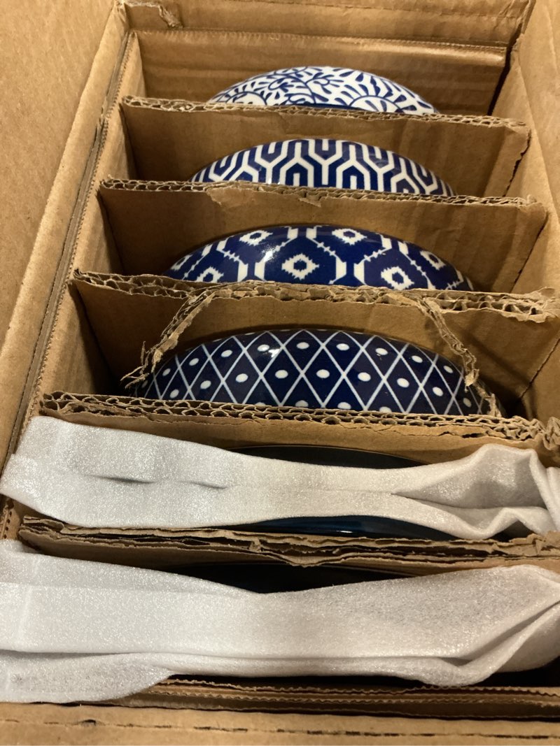 Condition photo showing Good Condition for selamica ceramic succulent pots, shallow succulent planters with drainage hole & saucer, indoor plant pots for cactus, home decor?vintage blue,6 inch vintage blue 6 inch