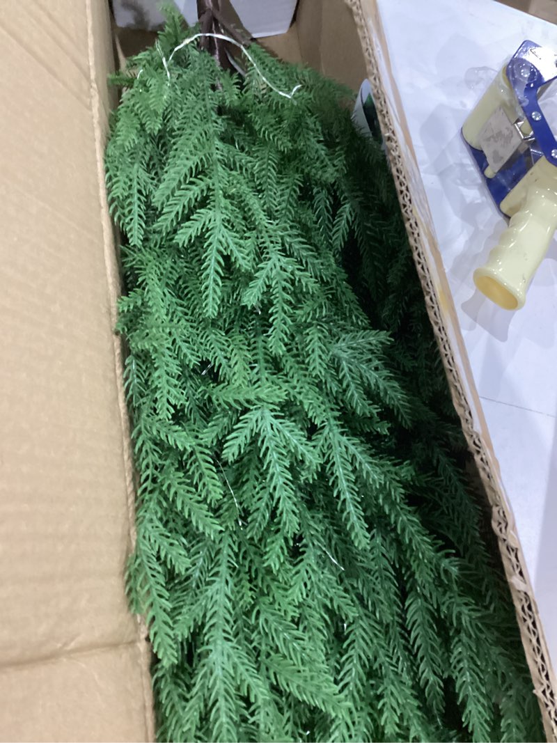 ENVEN 4FT Pre-Lit Artificial Norfolk Pine Christmas Tree – Realistic Potted Tree with 100 LED Lights