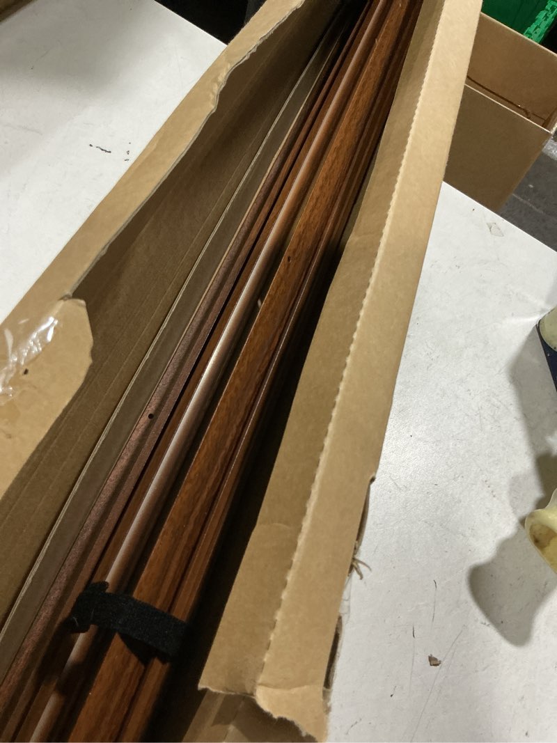 Condition photo showing As Is for canvas floater frame for 36x48 oil paintings, diy metal canvas floating frame with 1.5 inch deep for art prints artwork landscape portrait living room wall decor (walnut) 36x48" walnut brown