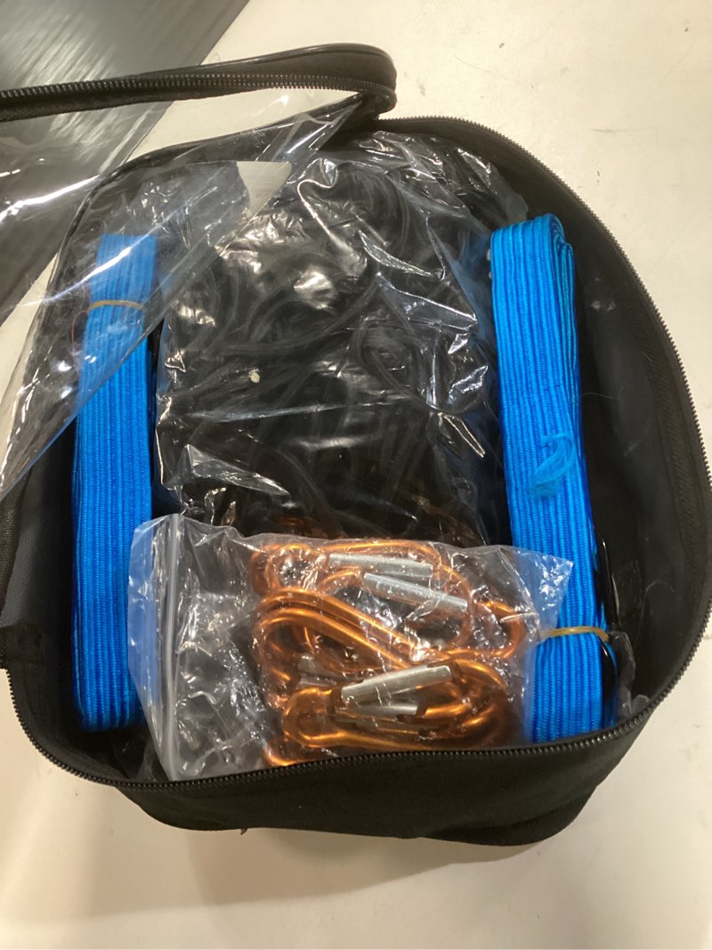 Condition photo showing item condition for Bungee Cargo Net 4' x 6' Stretchable to 8' x 12' for Pickup Truck Bed Trailer Luggage Net Heavy Duty Tie-Down Mesh with 12 Pcs Hooks and Metal Carabiner Clips