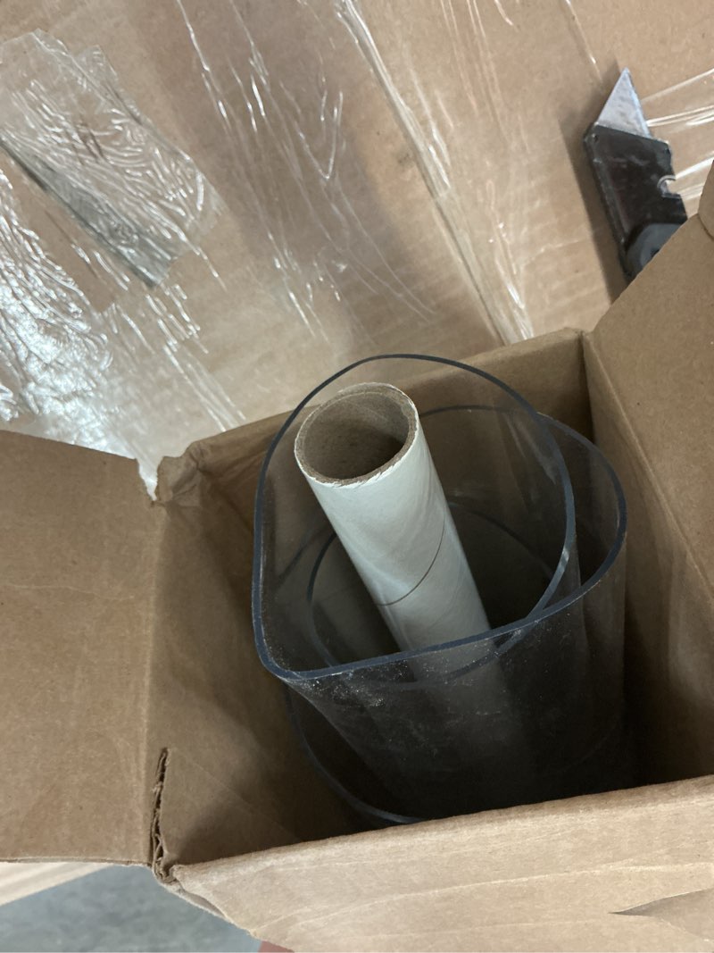 Condition photo showing As Is for ostepdecor round clear table protector 59 inch thick clear table cover protector round, plastic wate