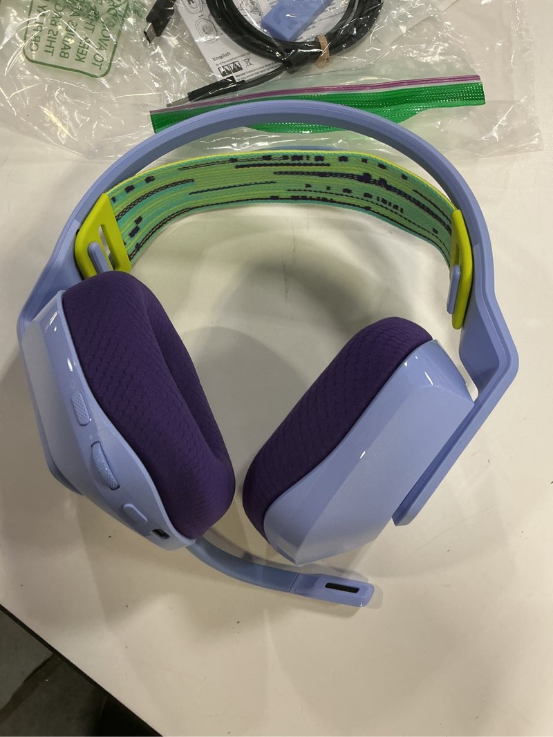 Condition photo showing Good Condition for Logitech G733 LIGHTSPEED Wireless Gaming Headset with suspension headband, LIGHTSYNC RGB, Blue VO!CE mic technology and PRO-G audio drivers - Lilac Lilac Headset