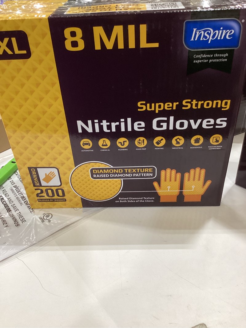 Condition photo showing Good Condition for Inspire Heavy Duty Orange Nitrile Disposable Gloves | ULTRA 8 Mil Gloves Diamond Textured For Secure