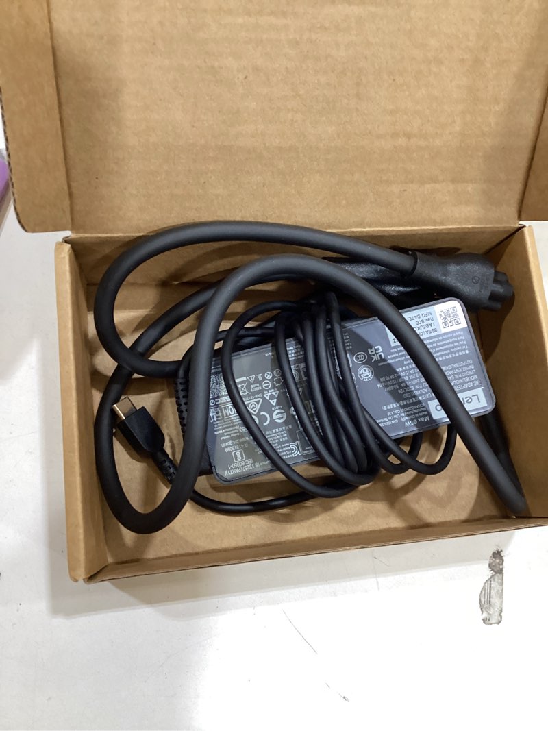 Condition photo showing As Is for lenovo laptop charger 65w watt usb type c(usb-c) ac power adapter - thinkpad t14 t15 e14 e15 x1carbon x13 2023
