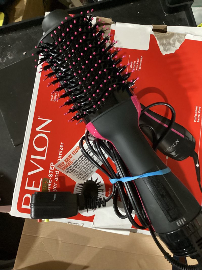 Condition photo showing Good Condition for revlon one-step volumizer hair dryer and styler – easy salon-style blowouts – less frizz, more shine, and reduced heat damage, for all hair types and lengths (black) black 1.0 volumizer