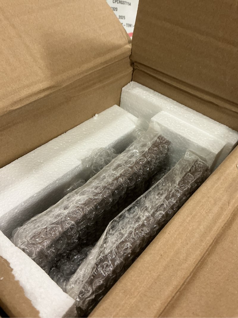 Condition photo showing New/Like New for Kitstorack 2-Pack Narrow Console Table with Adjustable Height (25"-33") & 2 Power Outlets, Skinny Behind Couch Table, 79" Long x 5.9" Wide Sofa Side Table for Living Room, Rustic Brown 5.99"Deep Rustic Brown 2