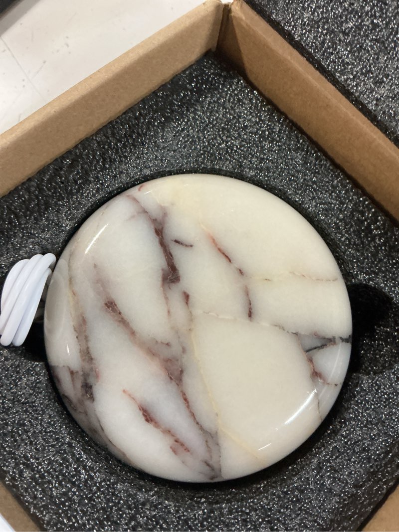 Condition photo showing New/Like New for marmor marble lamp table lamp unique stone lamp type-c 3 way bedside lamps ambient lighting for bedroom night stands small night light decorative led warm ambient portable lamps for rechargeable calacatta purple