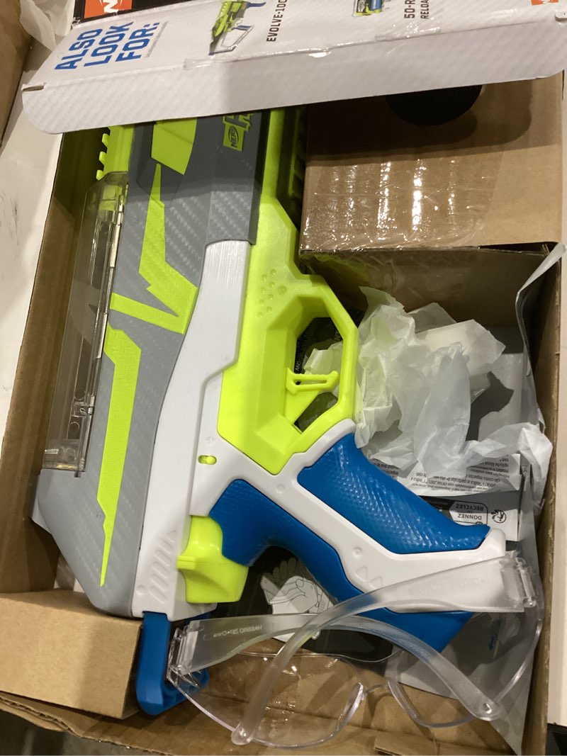 Condition photo showing As Is for NERF Hyper Impulse-40 Blaster, 30 Nerf Hyper Rounds, Spring-Open Instant Reload Hopper, Up to 110 FPS Velocity, Eyewear Included